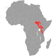 Areas where Nilotic languages are spoken (Wikipedia)